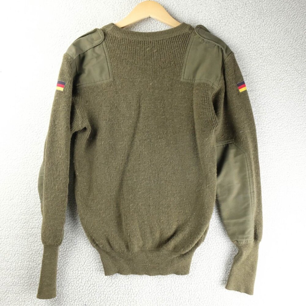 Vintage Comando Sweater Mens Small Olive Green Germany Elbow Matches Knit Army - Picture 5 of 9